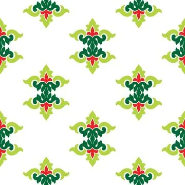 Tatar seamless pattern. Islamic tulip, floral geometry. Culture of the Tata.. Stock Illustration