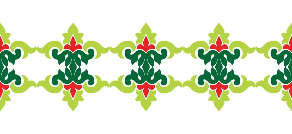 Tatar seamless pattern. Islamic tulip, floral geometry. Culture of the Tatar  Stock Illustration