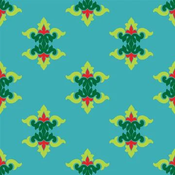 Tatar seamless pattern. Islamic tulip, floral geometry. Culture of the Tata.. Stock Illustration