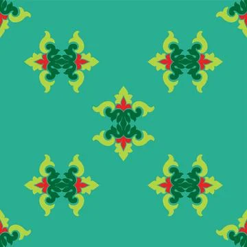 Tatar seamless pattern. Islamic tulip, floral geometry. Culture of the Tata.. Stock Illustration