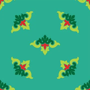 Tatar seamless pattern. Islamic tulip, floral geometry. Culture of the Tatar  스톡 일러스트