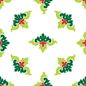 Tatar seamless pattern. Islamic tulip, floral geometry. Culture of the Tata.. Stock Illustration