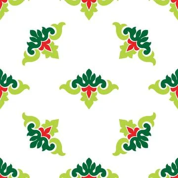 Tatar seamless pattern. Islamic tulip, floral geometry. Culture of the Tata.. Stock Illustration