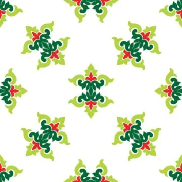 Tatar seamless pattern. Islamic tulip, floral geometry. Culture of the Tata.. Stock Illustration