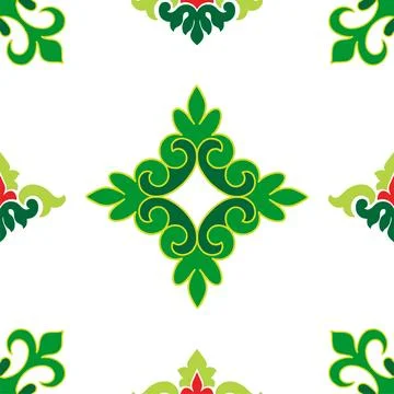 Tatar seamless pattern. Islamic tulip, floral geometry. Culture of the Tata.. Stock Illustration