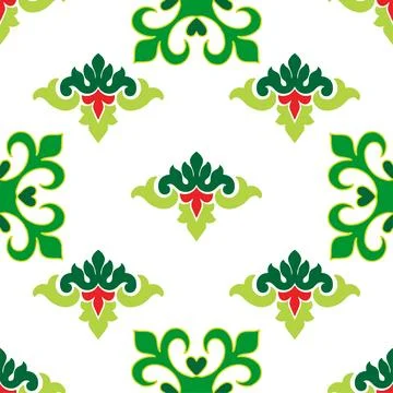 Tatar seamless pattern. Islamic tulip, floral geometry. Culture of the Tata.. Stock Illustration