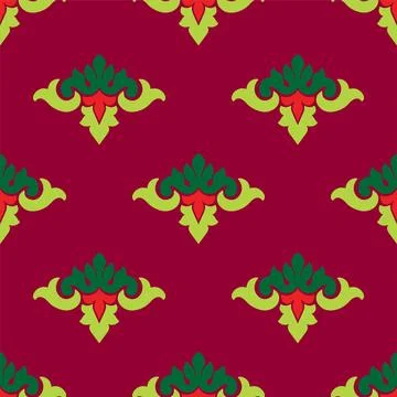 Tatar seamless pattern. Islamic tulip, floral geometry. Culture of the Tata.. Illustrazione stock