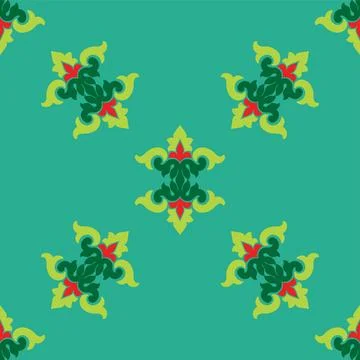 Tatar seamless pattern. Islamic tulip, floral geometry. Culture of the Tata.. Stock Illustration
