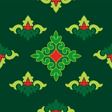 Tatar seamless pattern. Islamic tulip, floral geometry. Culture of the Tata.. Stock Illustration