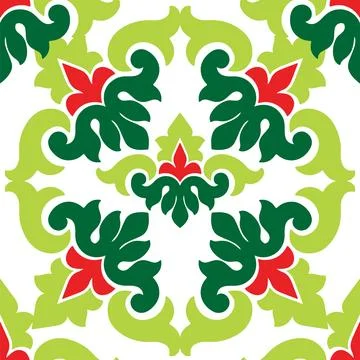 Tatar seamless pattern. Islamic tulip, floral geometry. Culture of the Tatar  Stock Illustration