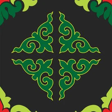 Tatar seamless pattern. Islamic tulip, floral geometry. Culture of the Tatar  Stock Illustration