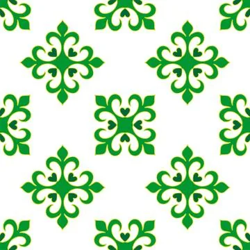 Tatar seamless pattern. Islamic tulip, floral geometry. Culture of the Tata.. Stock Illustration