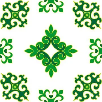 Tatar seamless pattern. Islamic tulip, floral geometry. Culture of the Tata.. イラスト素材