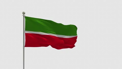 Tatars tan Flag Pole Looping  Animation Include Alpha Channel  Stock-Footage 162171785