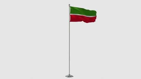 Tatars tan Looping Of The Waving Flag Pole With Alpha Video stock 161896905