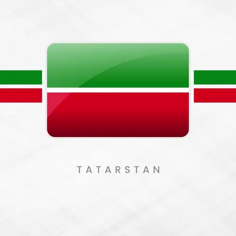 Tatarstan Flag Button Icon, Waving Republic of Tatarstan National Symbol, 3.. Video stock 332067760