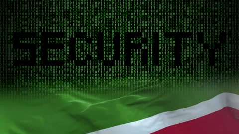 Tatarstan flag - Waving flag on matrix binary code background Stock Footage 321422597