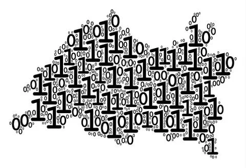 Tatarstan Map Composition of Binary Digits 스톡 일러스트