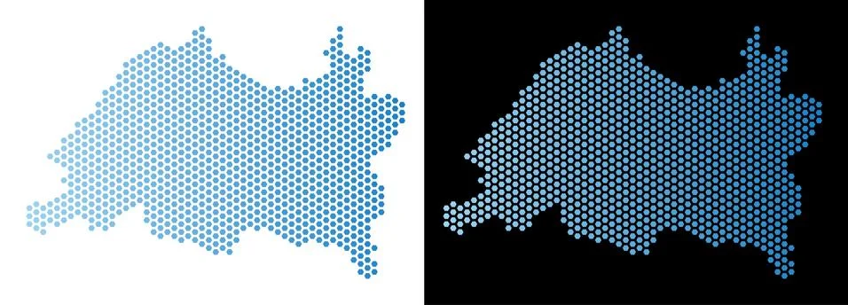 Tatarstan Map Hex-Tile Mosaic Illustrazione stock