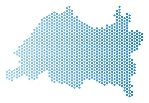 Tatarstan Map Honeycomb Scheme Illustrazione stock