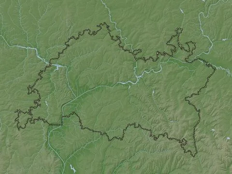 Tatarstan, Russia. Elevation map colored in wiki style with lakes and rivers Illustrazione stock