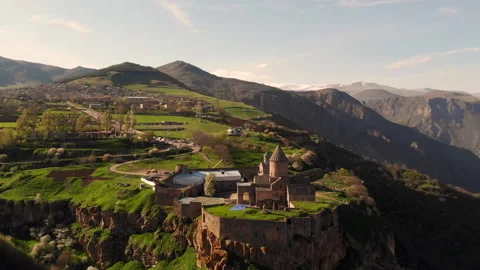 Tatev monastery Drone-shot Stock Footage 141363894