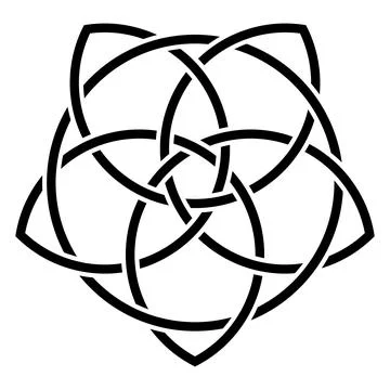Tatoo Celtic knot circular pattern with interwoven symmetrical lines Illustration