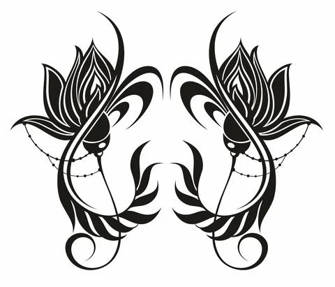 Tatoo flower design Stock Illustration