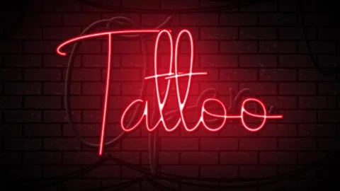 Tatoo open in neon effect mp4 video Illustrazione stock