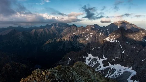 Tatra mountain Time lapse 4K video from peak Rysy Stock Footage 71576453