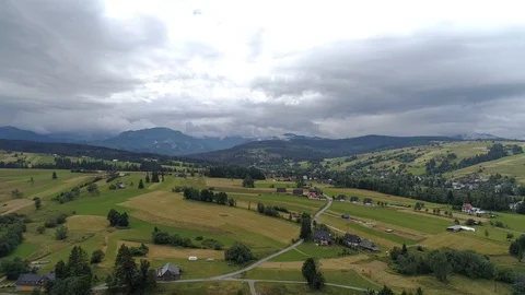 Tatra Mountains in the clouds, aerial view Stock Footage 120397715