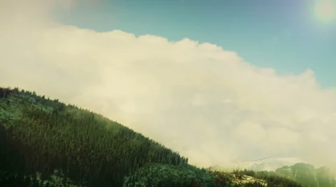 Tatra Mountains: Clouds over the tops with blue sky Video stock 40434379