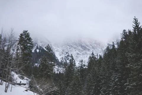 Tatra Mountains covered in clouds Stock Photos