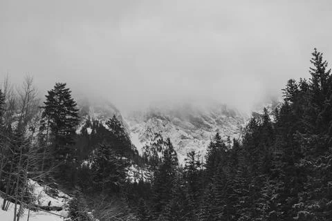Tatra Mountains covered in clouds Stock Photos