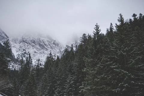 Tatra Mountains covered in clouds Stock Photos
