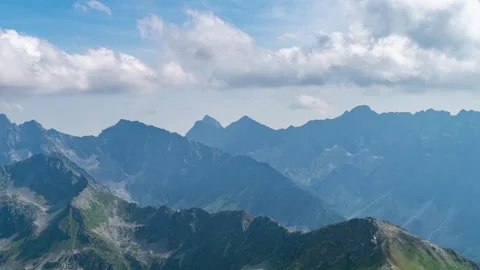 Tatra Mountains Lake View Timelapse on a Summer Day Stock Footage 308188735