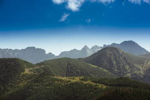 Tatra Mountains is a mountain range that forms a natural border between Slova Stock Photos