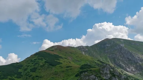 Tatra Mountains Skyline Transformation Throughout the Day Stock Footage 308190629