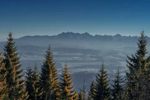 Tatra mountains view from Turbacz, Poland. Stock Photos