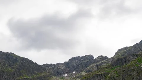 Tatra Peaks and Tranquil Waters Summer Day View Timelapse Stock Footage 308188704