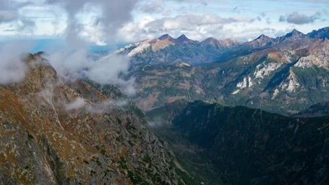 Tatra Range Scenic Summer Time-Lapse with Floating Clouds Stock Footage 306402120
