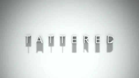 Tattered 3D title animation with shadows on a white background Stock Footage 297798712