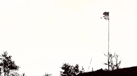 Tattered American Flag Stock Footage 6945019