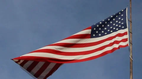 Tattered American Flag Video stock 20481871