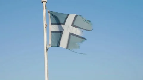 Tattered Devon county flag Stock Footage 137859252