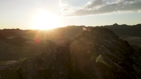 Tattered Flag On Top Of Steep Hill Stock-Footage 209293622