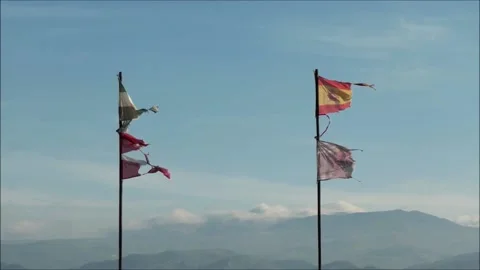 Tattered Flags Stock Footage 152277906
