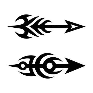 Tattoo arrow silhouette element vector illustration Stock Illustration