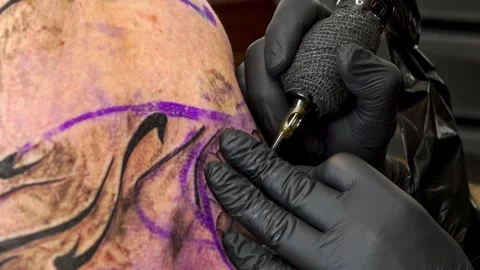 Tattoo Art: A Close-Up Perspective Video stock 288689470