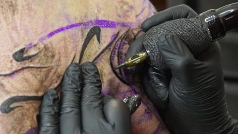 Tattoo Art: A Close-Up Perspective Video stock 288689525